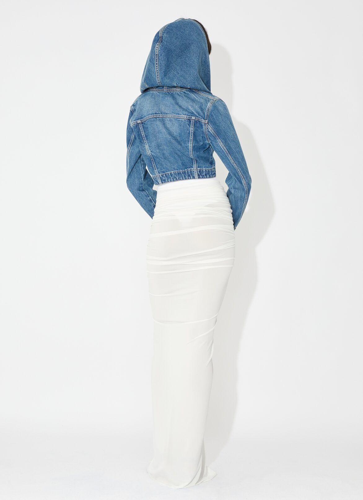 Denim hood jacket ALAÏA BLUE DENIM HOOD JACKET